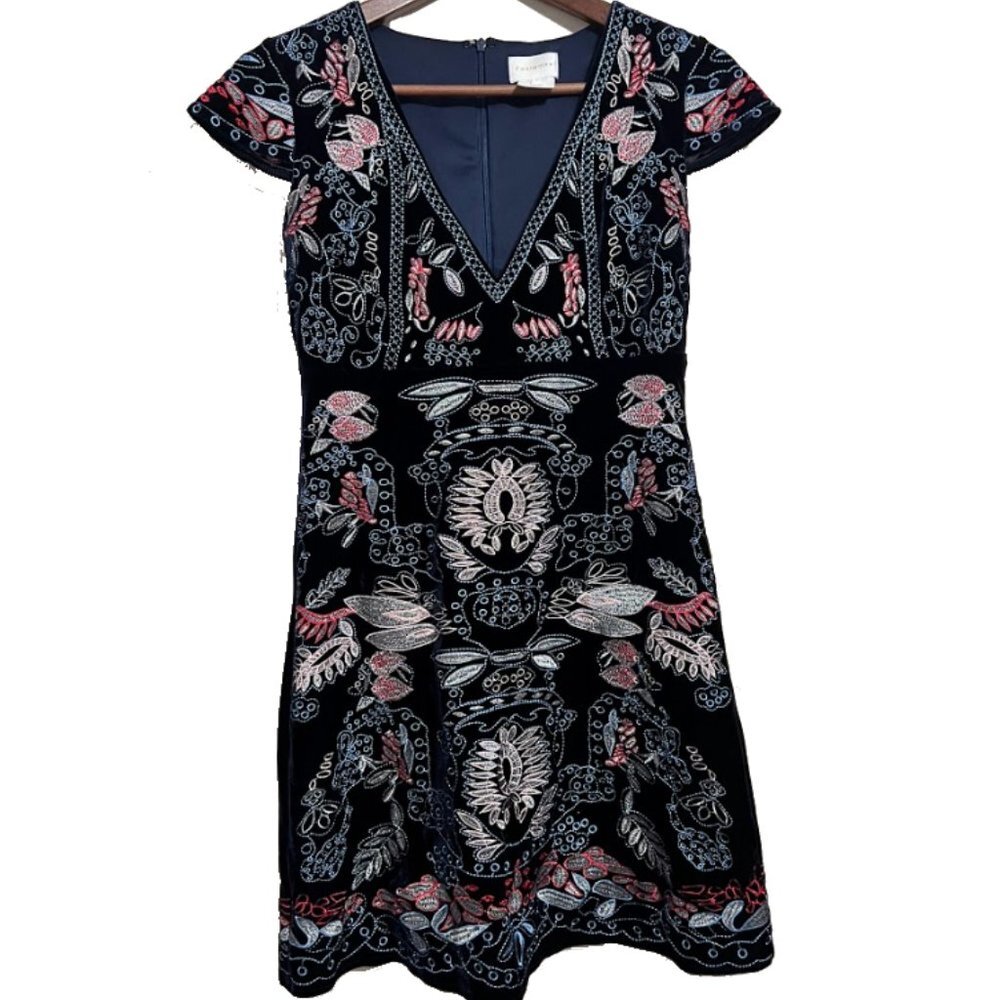 Foxiedox Embroidered Velvet Dress Size S - Picture 4 of 9